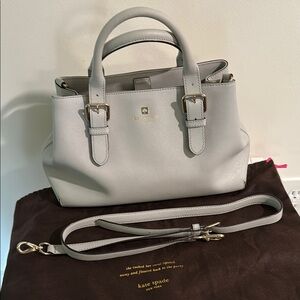 Kate Spade Cove Street Provence Satchel Light Gray With Shoulder Strap